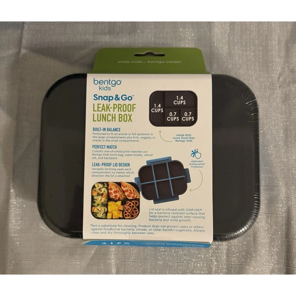 Bentgo Kids 2-Piece Lunch Set, lunch box & insulated lunch bag Dinos Blue